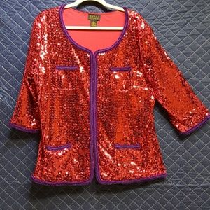 Iman global chic Sequin Jacket. NWOT